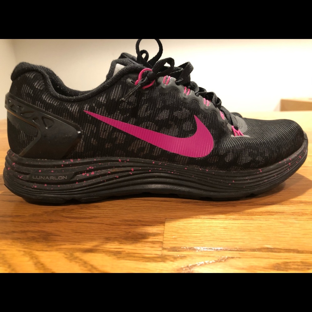 Women’s Nike Lunarglide 5 Black Leopard and Pink